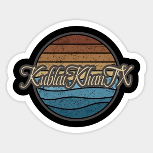 Kublai Khan TX Retro Waves Sticker